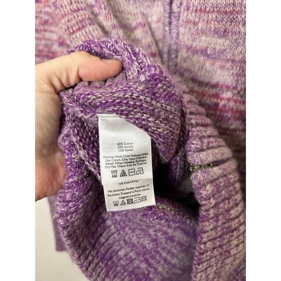 Eddie Bauer Women’s Full Zip Long Sleeve Pullover Sweater Pink Ombre Size Small - Picture 4 of 9